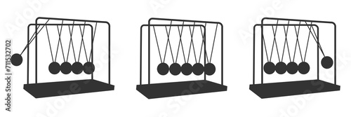 Newton Cradle icon. Balancing balls cradle vector ilustration. photo