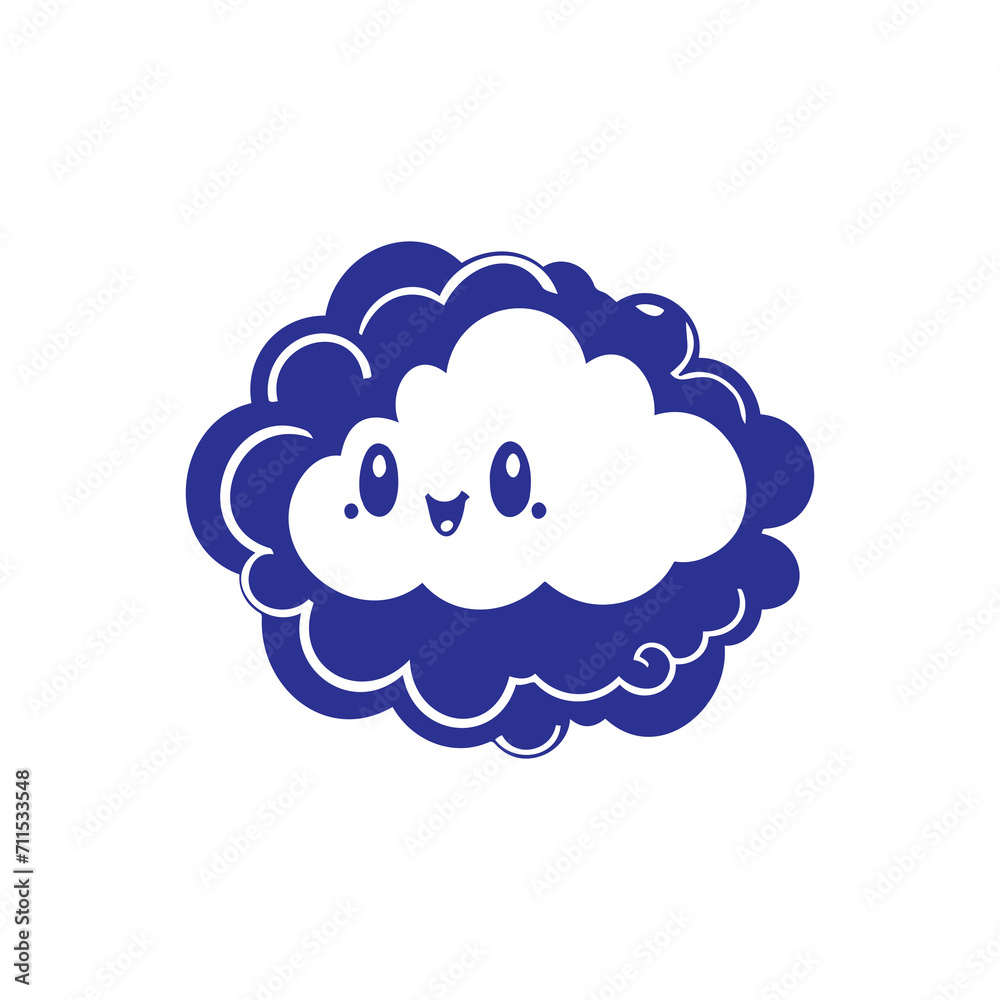 Smile Cloud Icon Illustration
