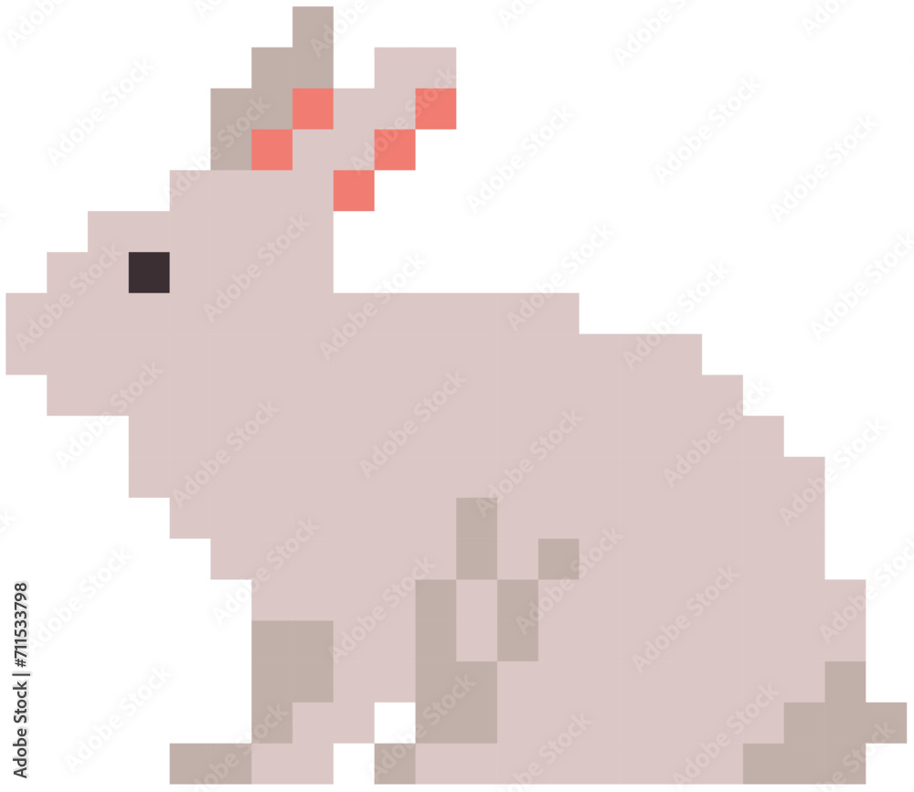 Obraz premium rabbit vector in pixels