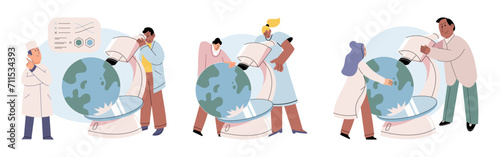 Scientific research. Vector illustration. Scientific experiments are designed to investigate specific phenomena or hypotheses The scientific research concept provides framework for conducting