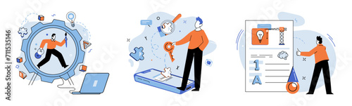 Logical thinking. Vector illustration. A logical mindset embraces rationality, clarity, and objectivity It cultivates awareness biases and fallacies, allowing us to make informed decisions based
