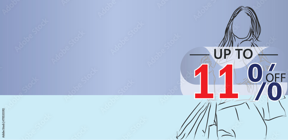 create an enticing banner for a 11 percent discount on a product or ...