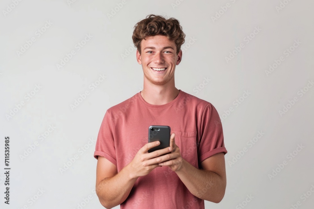 Young man using smartphone for calls and social media Young man using smartphone for calls and social media
