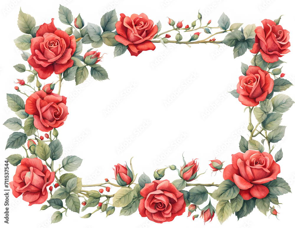 tiny-red-roses-arranged-in-a-minimalist-floral-frame-watercolor-illustration tiny-red-roses-arranged-in-a-minimalist-floral-frame-watercolor-illustration