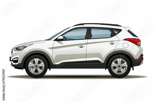 isolated simple and metallic suv car on white background that easily removable.