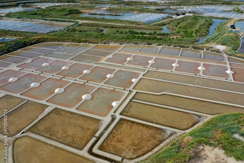 Marais salant à Guérande vue du ciel