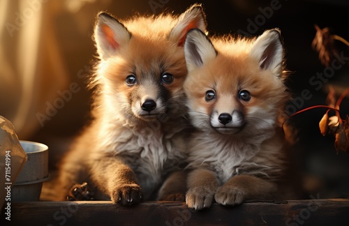 Two majestic foxes  one red and one swift  rest peacefully side by side on a rocky ledge  their dog-like snouts blending seamlessly with the wild outdoor landscape
