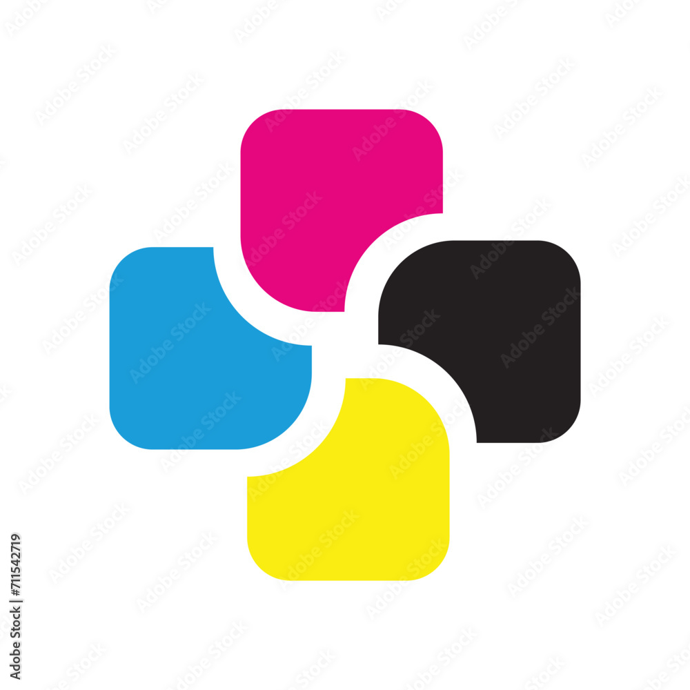 Corner Cut Rounded Square Cross. Corner cut rounded square cross icon. An arrangement of squares that form a cross symbol. Isolated on a white background. Corner Cut Rounded Square Cross. Corner cut rounded square cross icon. An arrangement of squares that form a cross symbol. Isolated on a white background.