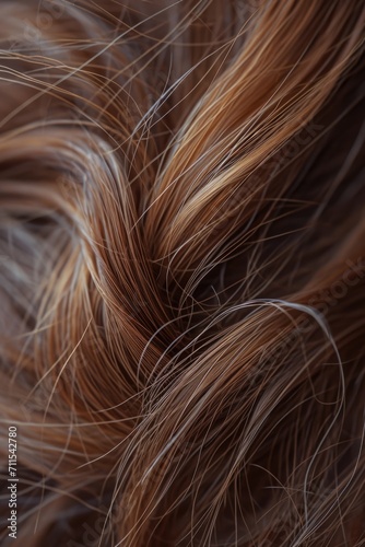 A detailed view of a woman s brown hair. Can be used for beauty and hair care related projects