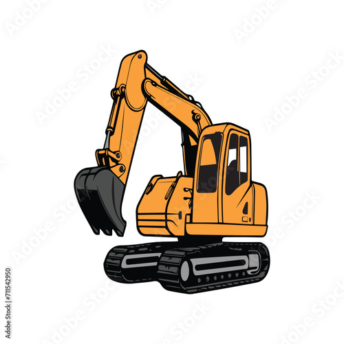 equipment logo excavator vector design