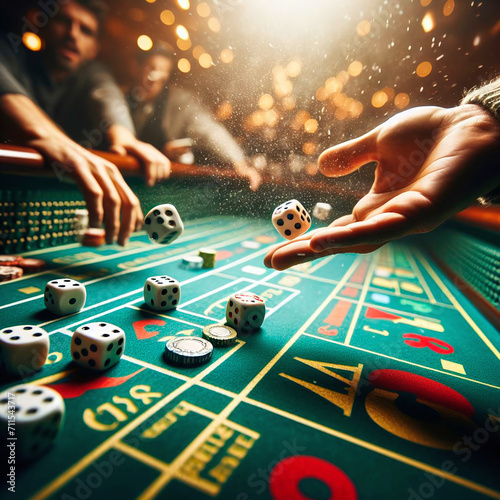 Croupier playing roulette at casino. Gambling and casino concept.