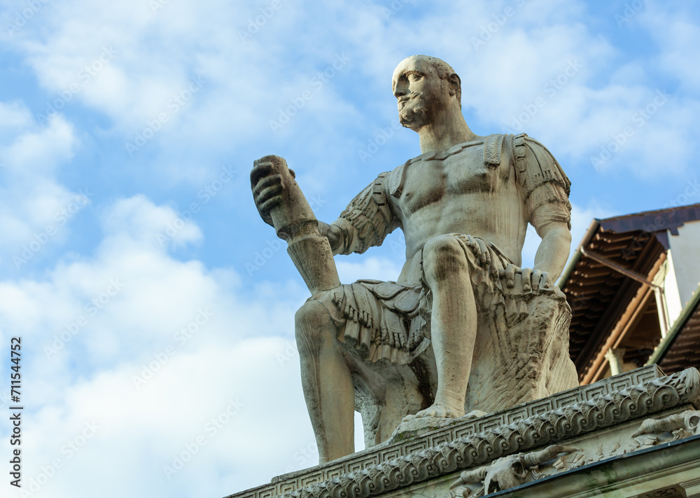 Fototapeta premium Monument of Giovanni delle Bande Nere at Piazza San Lorenzo by Baccio Bandinelli, Florence, Italy
