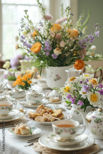 Inviting Spring Tea Party, spring art