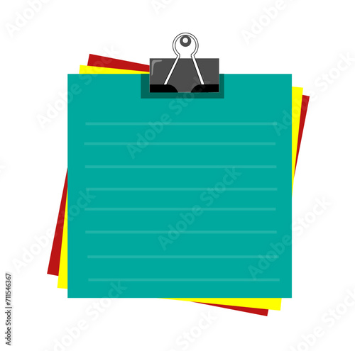 Note paper vector. You can write notes or words on the note sheet provided