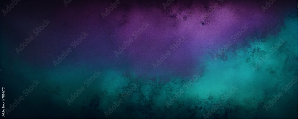 dark blue and purple background texture with black vignette in old vintage textured border design, dark elegant teal color wall with light spotlight center, HD background wallpaper