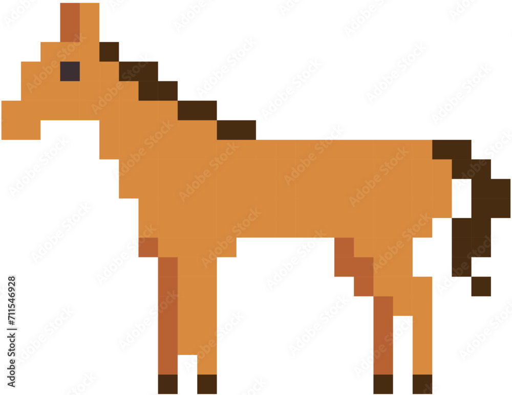 Obraz premium horse vector in pixels