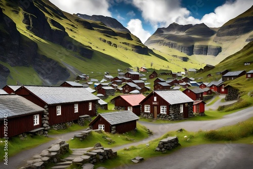 Village of Saksun located on the island of Streymoy photo