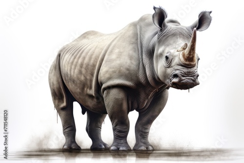 Rhino isolated on a white background © Johannes