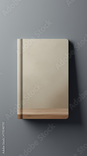 Sleek book cover in a minimal setting. Mockup of a book. Place for text 