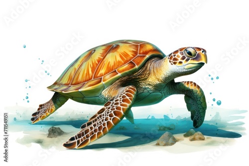 Sea Turtle isolated on a white background