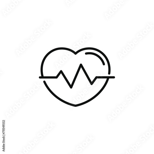 Heart beat line icon isolated on transparent background