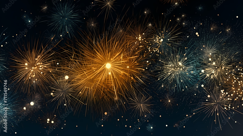 Naklejka premium Fireworks background for celebration, holiday celebration concept