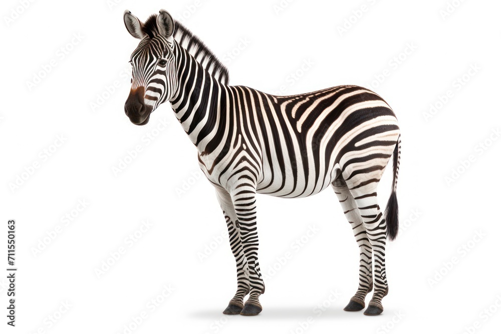 Fototapeta premium Zebra isolated on a white background