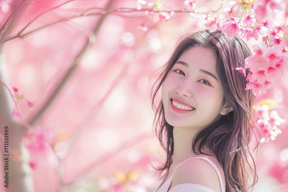 桜と笑顔の日本人女性のポートレート(春・花見・卒業・入学・幸せ) 桜と笑顔の日本人女性のポートレート(春・花見・卒業・入学・幸せ)