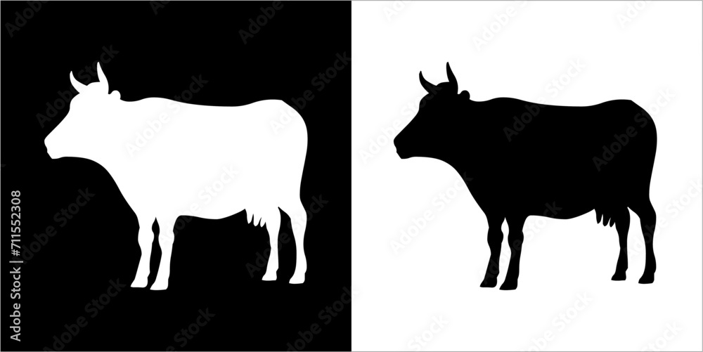  Illustration vector graphics of cow icon