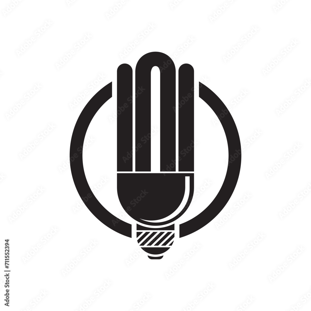 Vector fluorescent bulbs icon logo vector design template Vector fluorescent bulbs icon logo vector design template