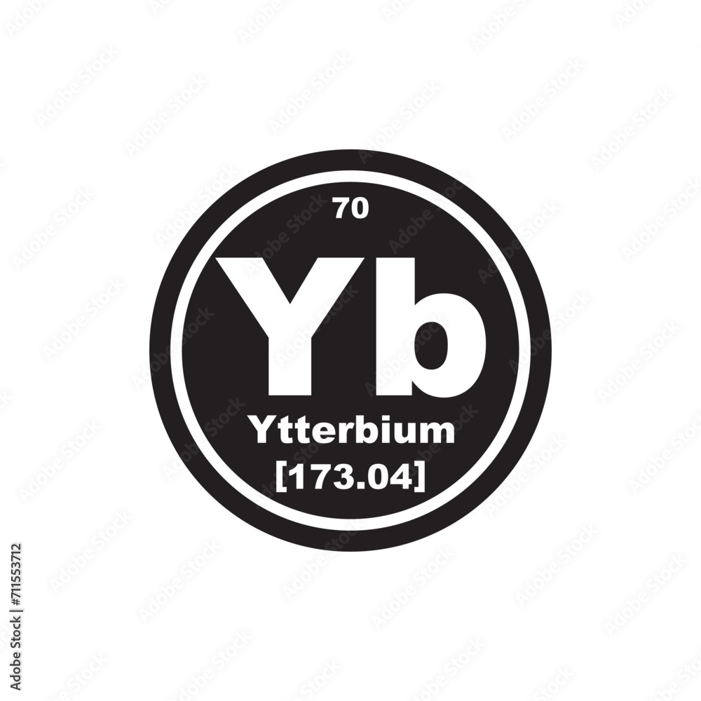 Ytterbium icon, chemical element in the periodic table Ytterbium icon, chemical element in the periodic table