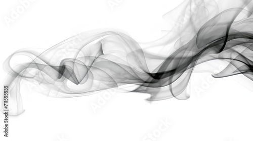 Abstract plume of black smoke on a white background. Clean monochrome wallpaper.