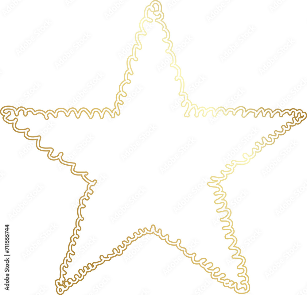 Fototapeta premium Golden stars icon drawing style