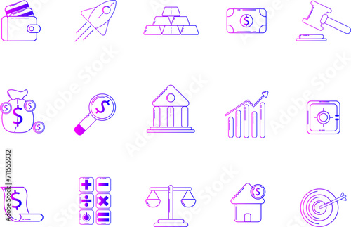 Finance Icon Set Collection