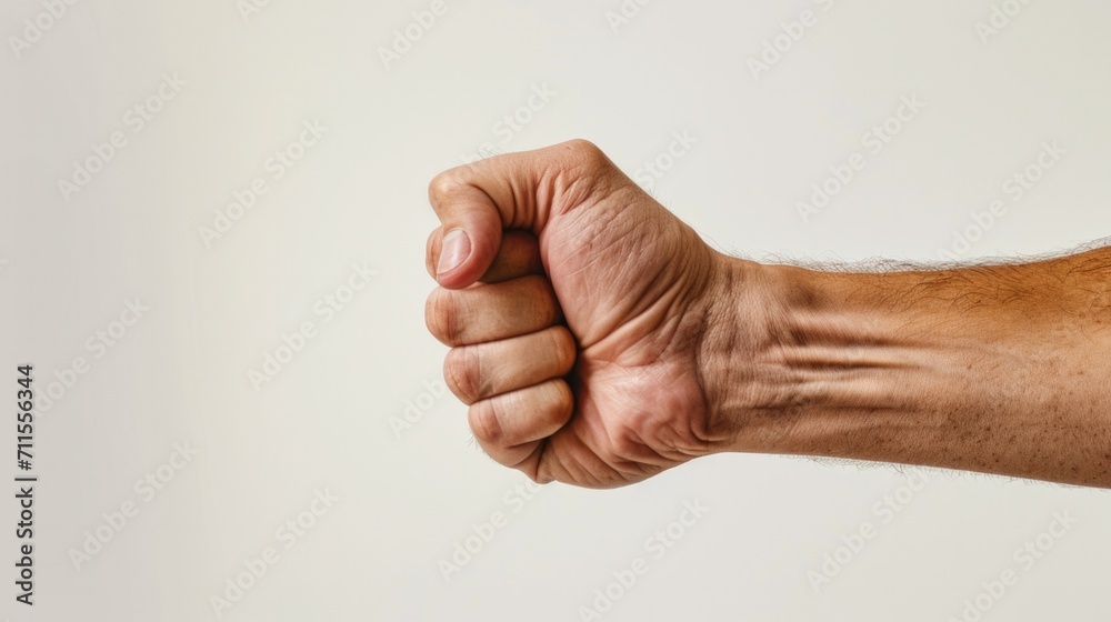 Hand forming a soft fist, shiny skin generative ai Hand forming a soft fist, shiny skin generative ai