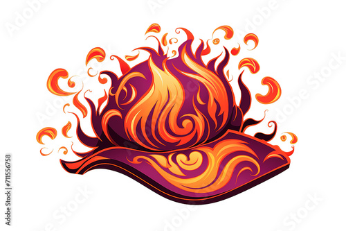 Symbol of fire isolated on PNG Background. Generative Ai.