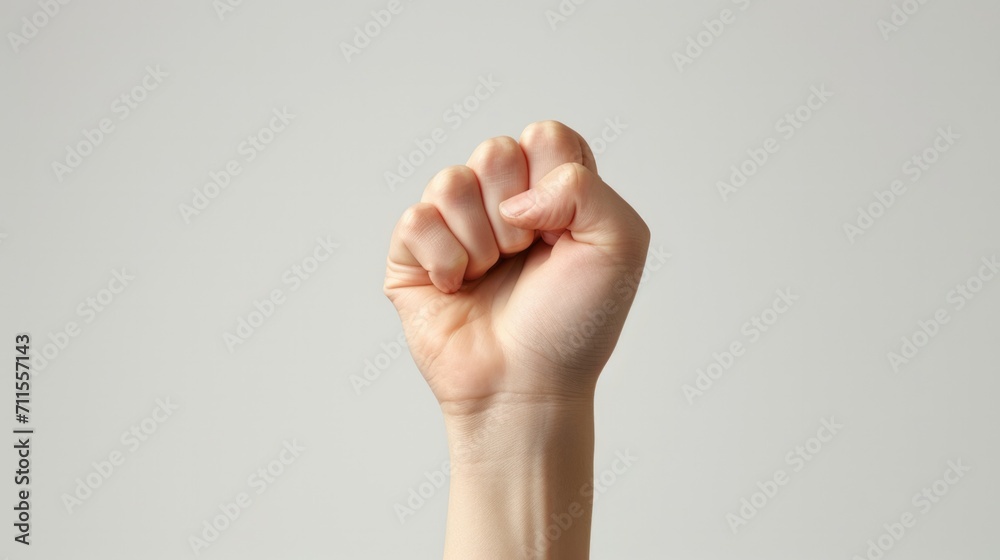 Hand forming a soft fist, shiny skin generative ai Hand forming a soft fist, shiny skin generative ai