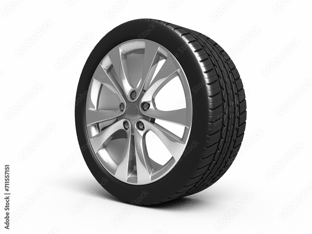 3d render Automobile Tires (clipping path)