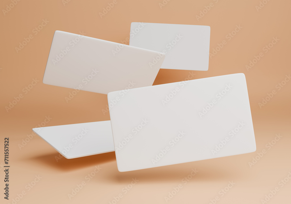 Modern business card mockup template. Mock-up design for presentation branding, advertising, stationery. 3d rendering Modern business card mockup template. Mock-up design for presentation branding, advertising, stationery. 3d rendering