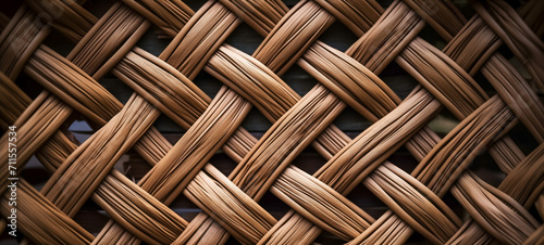 Intricate woven rattan pattern in close-up detail