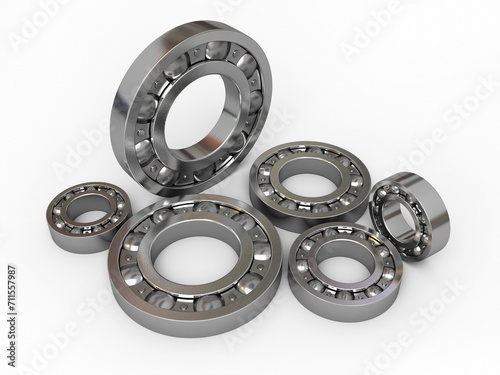 3d render Ball Bearing (Clipping path) 