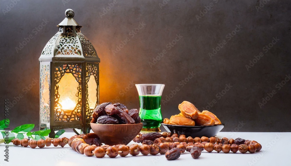Festive Illumination: Ramadan Concept with Lantern, Lamp, and More