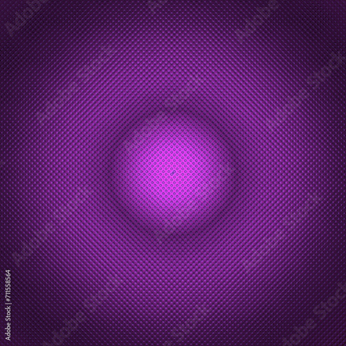 A shiny circle on the purple surface textured with little dots 3d renders a digital illustration