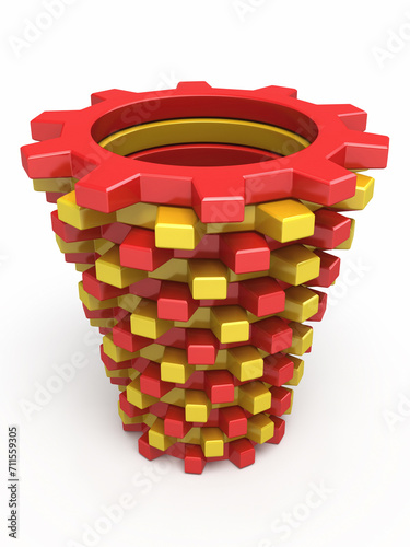 colorful gears render (isolated on white and clipping path)

