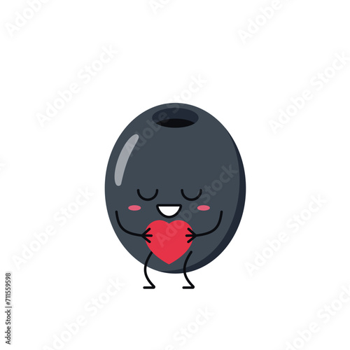 Character cartoon cute olives love sign heart favorite smile face happy emotions vector illustration.