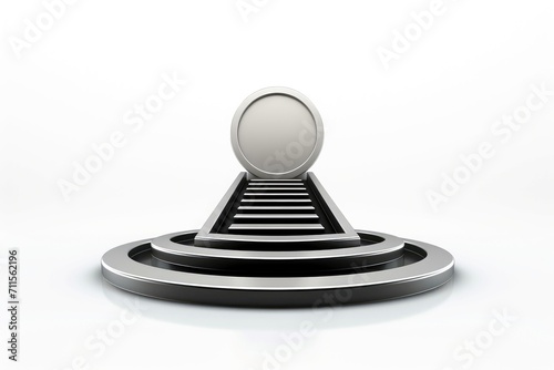 Close-up, 3d minimal scene of abstract road way icon