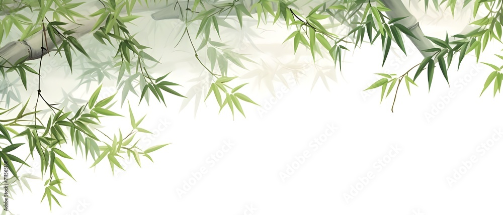 Fototapeta premium bamboo leaves isolated on white