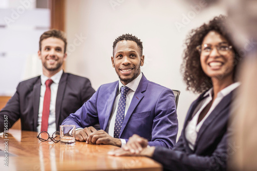 Corporate meeting and presentation with diverse colleagues. Cape Town, South Africa