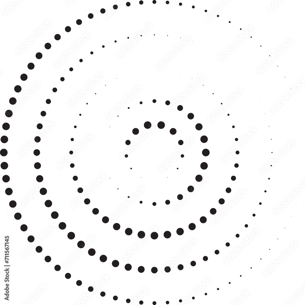 Halftone circular dotted spiral. Design element Halftone circular dotted spiral. Design element