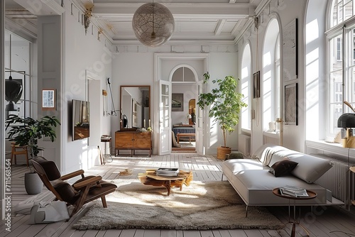 Scandinavian style living room.